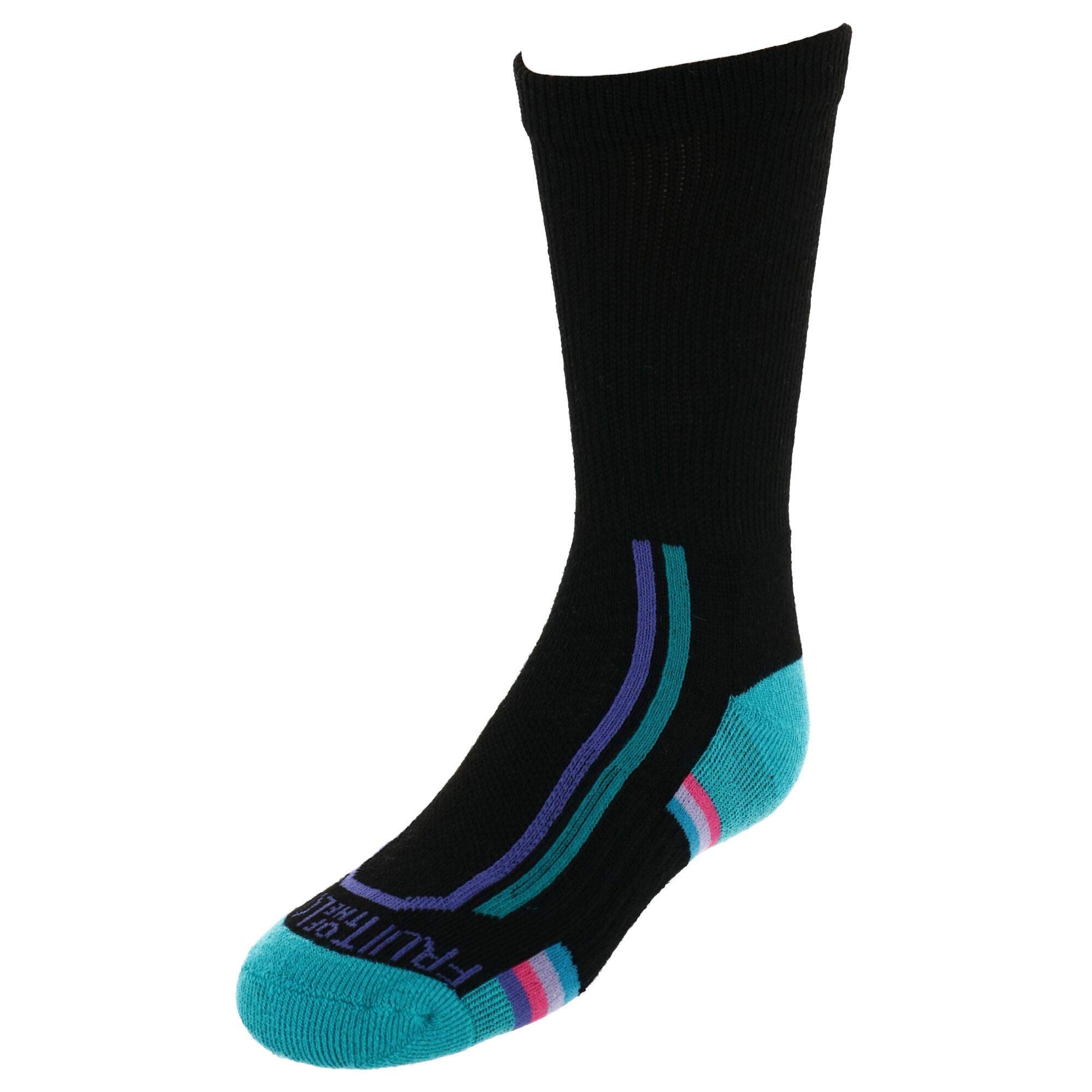 Fruit of the Loom Girls' Comfortable Everyday Active Cushioned Crew Socks - Perfect for School, Sports & Daily Wear