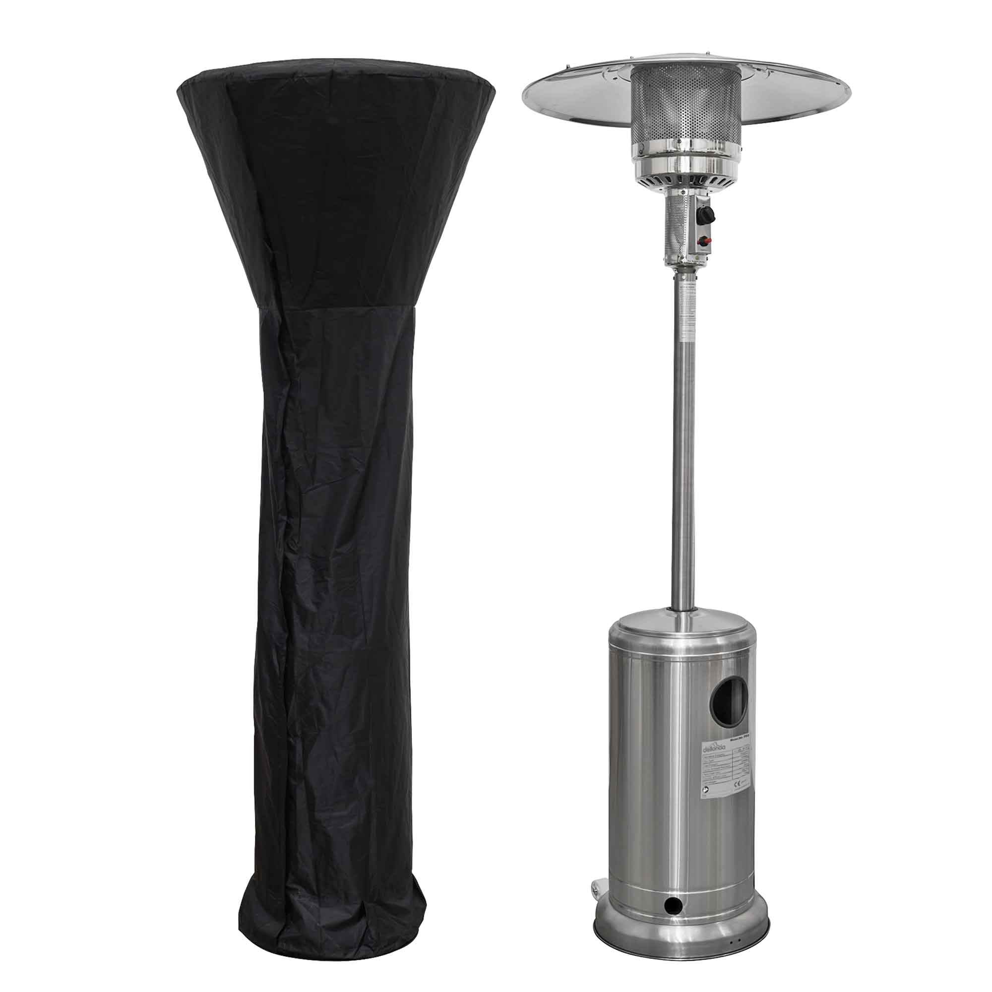 13kW Freestanding Stainless Steel Gas Patio Heater with Wheels & Cover - Outdoor Heating for Backyard, Deck, Restaurant & Commercial Use | DG221