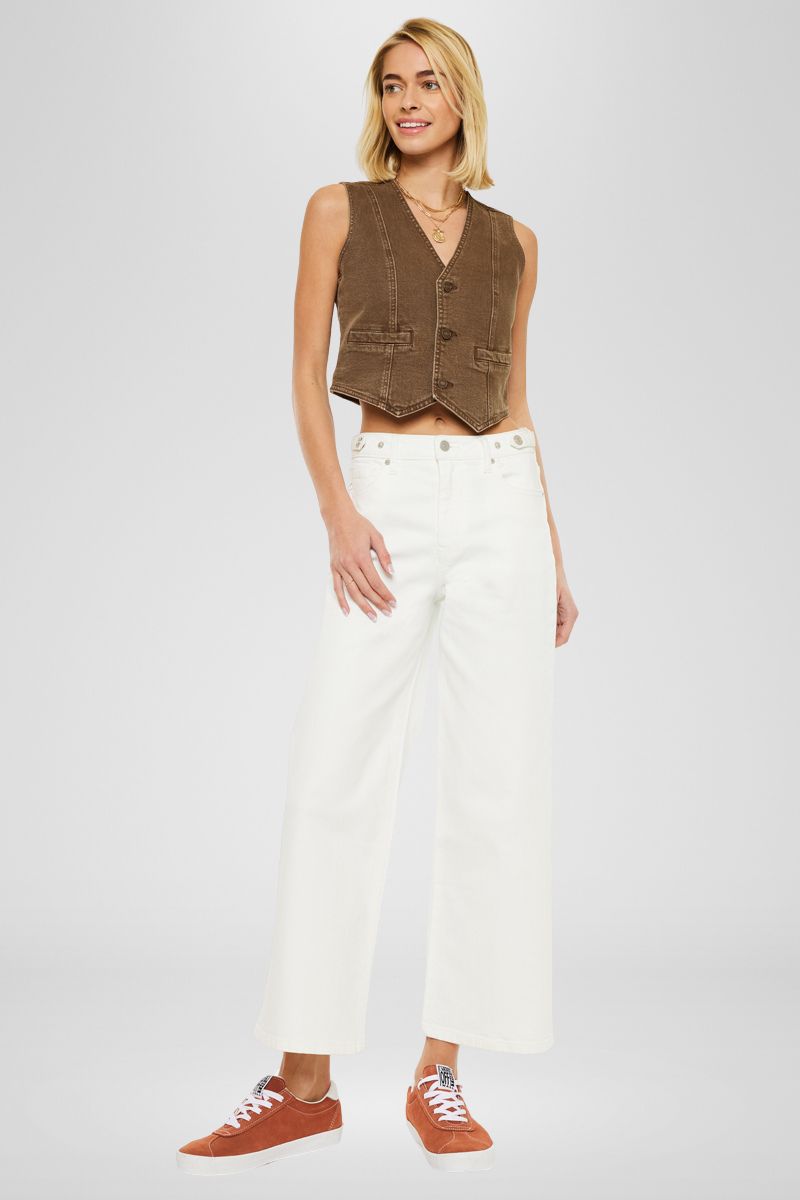 Calla Ultra High Rise Cropped Wide Leg Jeans for Women - Trendy High Waisted Flare Pants for Casual & Office Wear