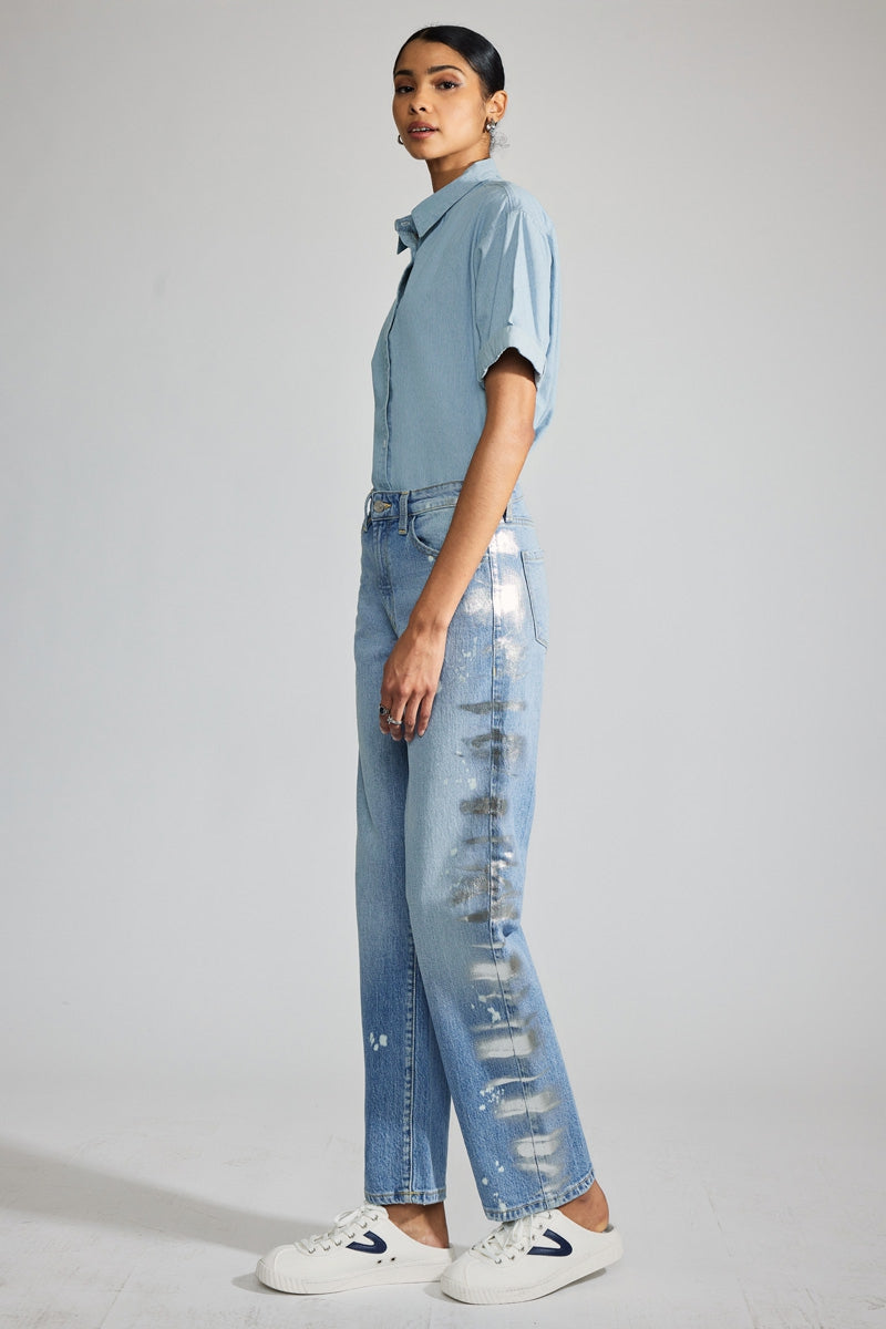 Genevieve Premier High Rise Straight Jeans for Women - Slim Fit Stretch Denim Pants - Comfortable & Stylish for Casual Wear, Office, and Night Out