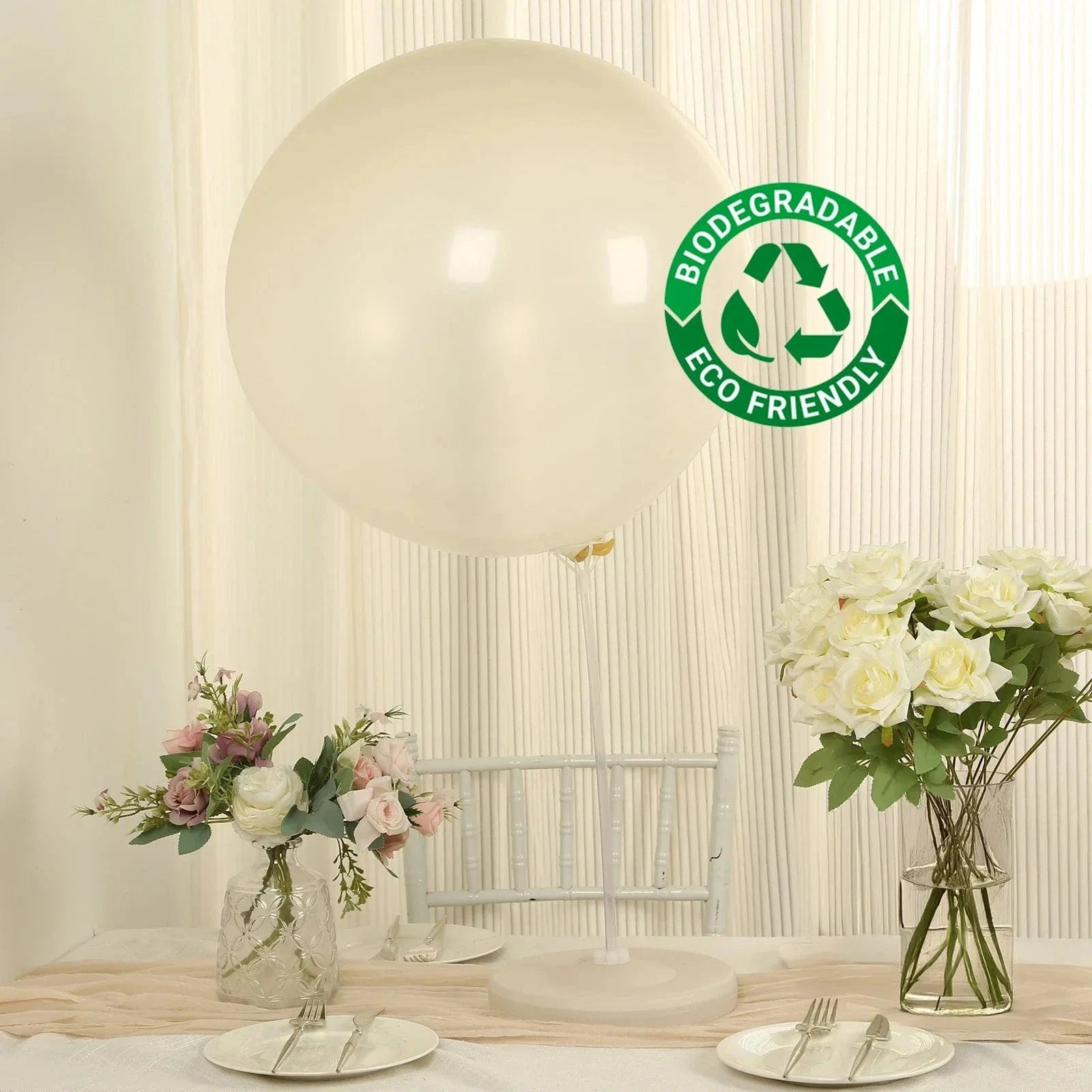 5 Pack Shiny Pearl Biodegradable Party Balloons - Eco-Friendly Wedding, Birthday & Baby Shower Decorations for Sustainable Celebrations