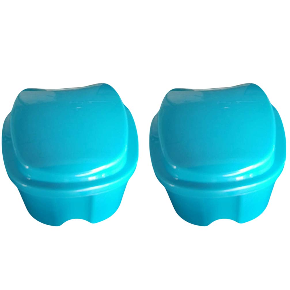 EXCEART 2-Pack Fake Teeth Storage Case - Denture Holder Container for Travel, Cosplay & Dental Care (White) - Perfect for Halloween Costumes, Dental Hygiene & Theatrical Performances