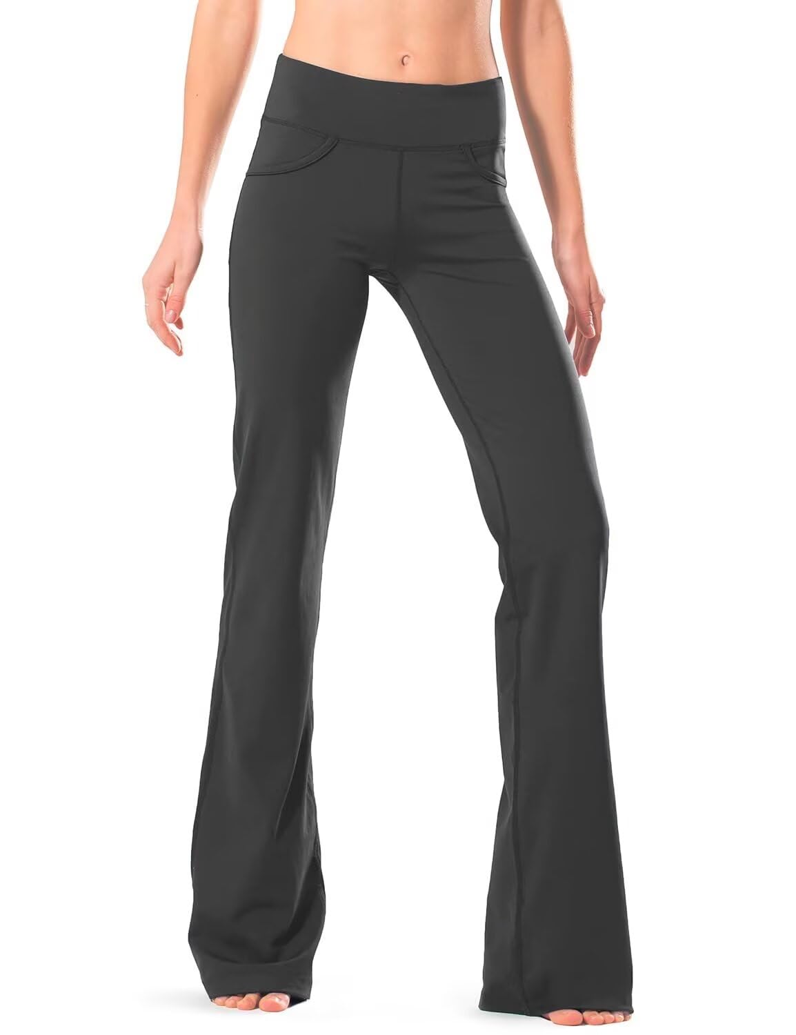 SAFORT Women's Bootcut Yoga Pants - High Waisted Flared Leggings with Pockets, Tummy Control Workout Pants for Yoga, Running & Business Casual Wear | Perfect for Office, Gym & Everyday Comfort