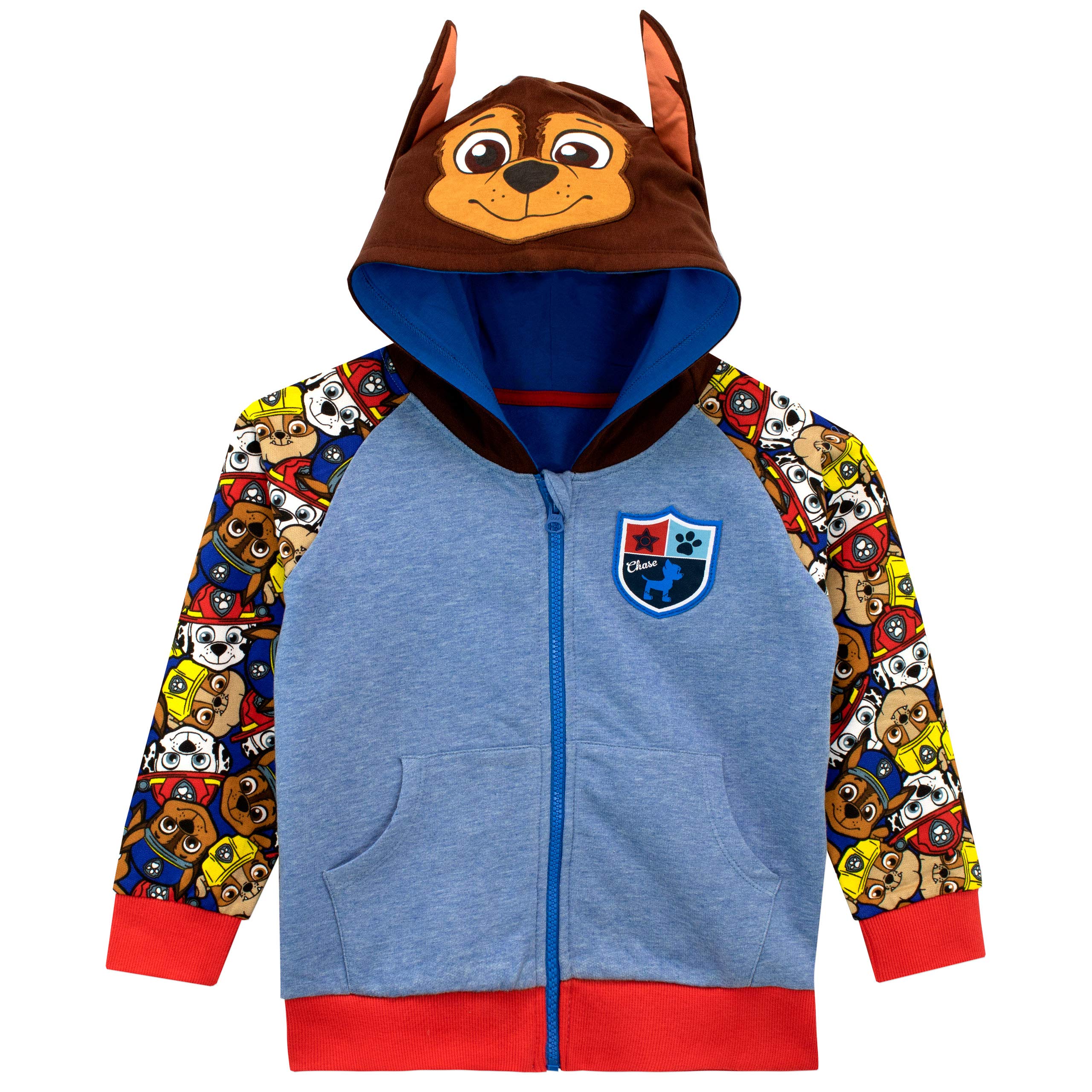 Paw Patrol Boys' Chase Character Hoodie - Soft & Comfortable Kids' Pullover for Playtime, School & Outdoor Adventures