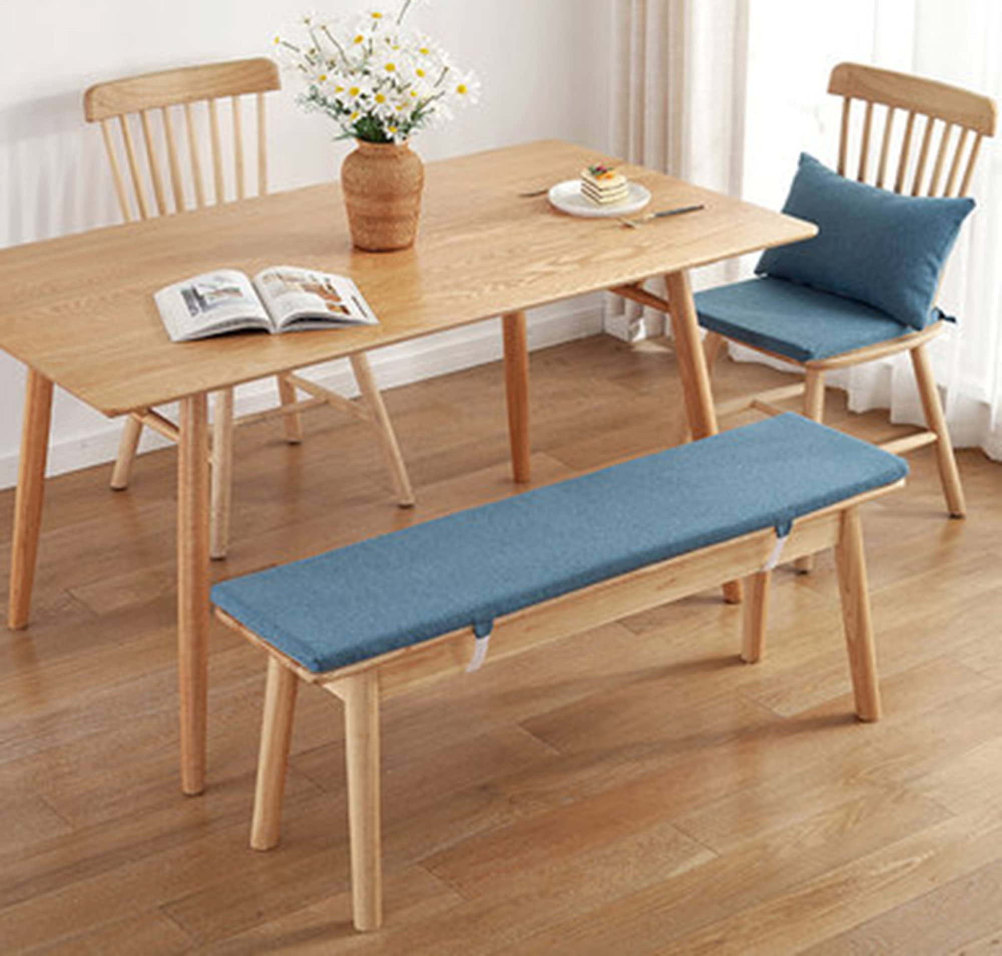 **Outdoor & Indoor Bench Cushion – 2-3 Seater Removable Non-Slip Cover with Ties – Perfect for Kitchen, Dining, Garden, Patio & Swing Seats**    *(Ideal for enhancing comfort on benches, swings, and outdoor furniture – weather-resistant and stylish for any setting!)*