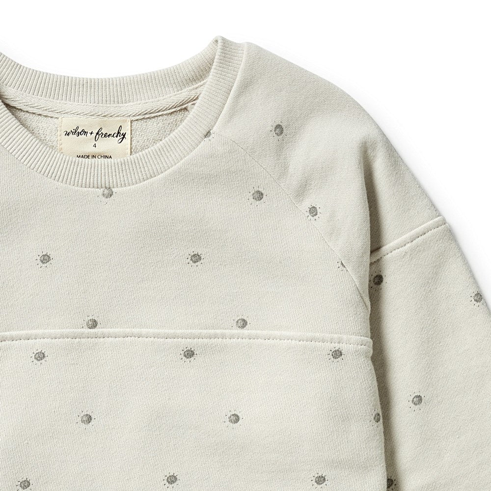 Organic Cotton Terry Spliced Sweatshirt for Women - Soft Breathable Pullover for Yoga, Lounge & Casual Wear