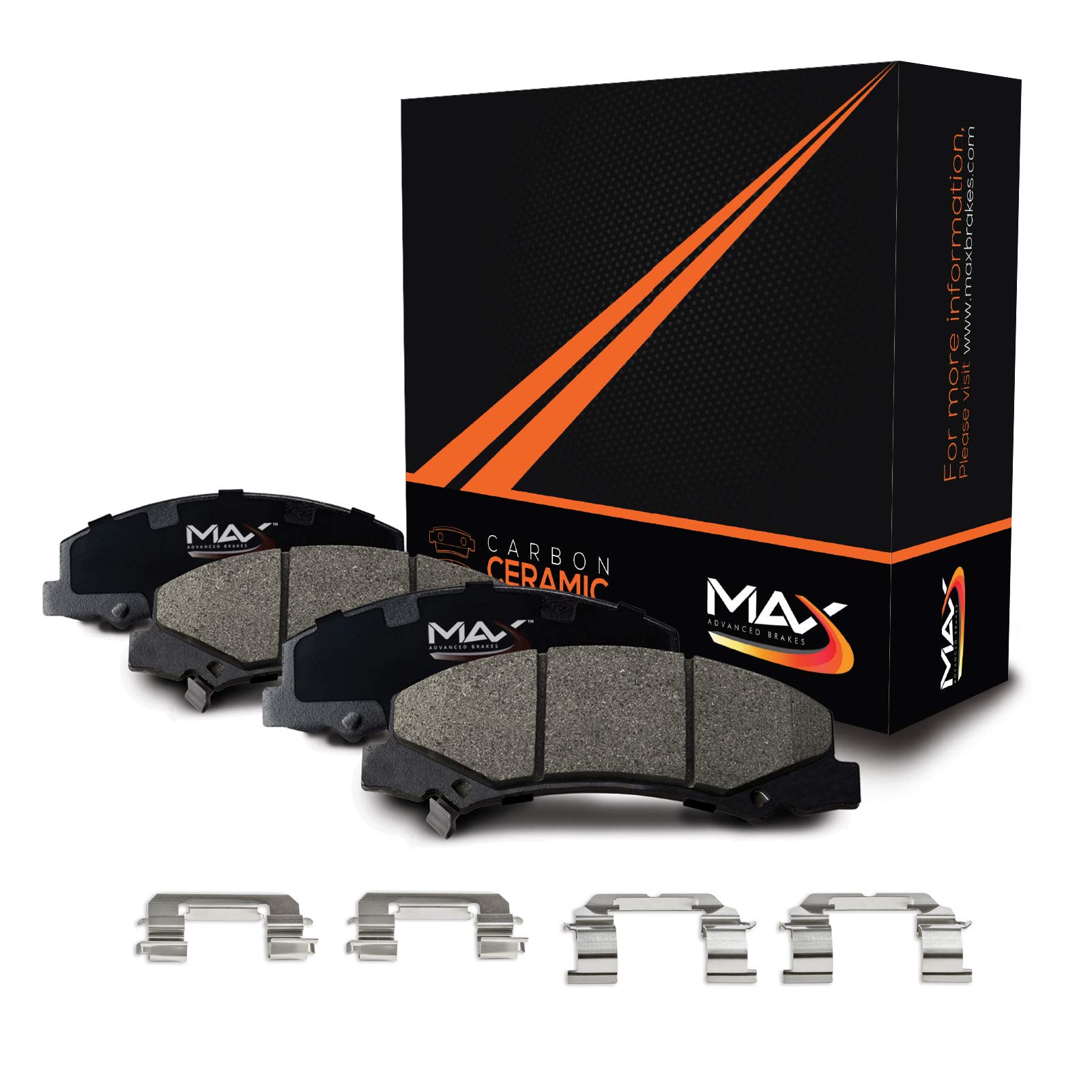 High-Performance Carbon Ceramic Brake Pads - Rear Max Brakes KT247952 for Enhanced Stopping Power | Perfect for Sports Cars, Luxury Vehicles & High-Speed Driving