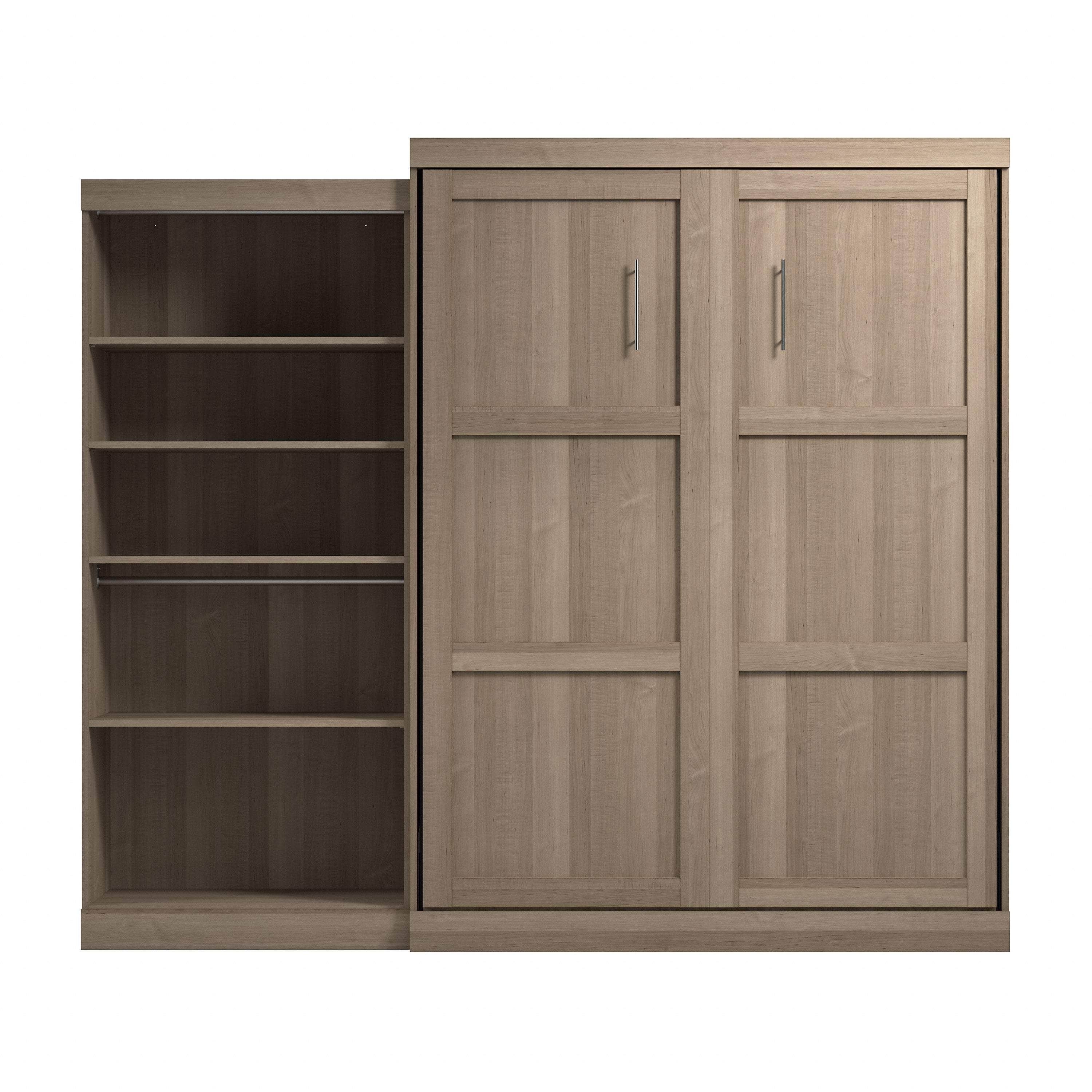 Pur Queen Murphy Wall Bed with Closet Organizer (101W) - 7 Color Options | Space-Saving Wall Bed for Small Apartments, Guest Rooms & Home Offices