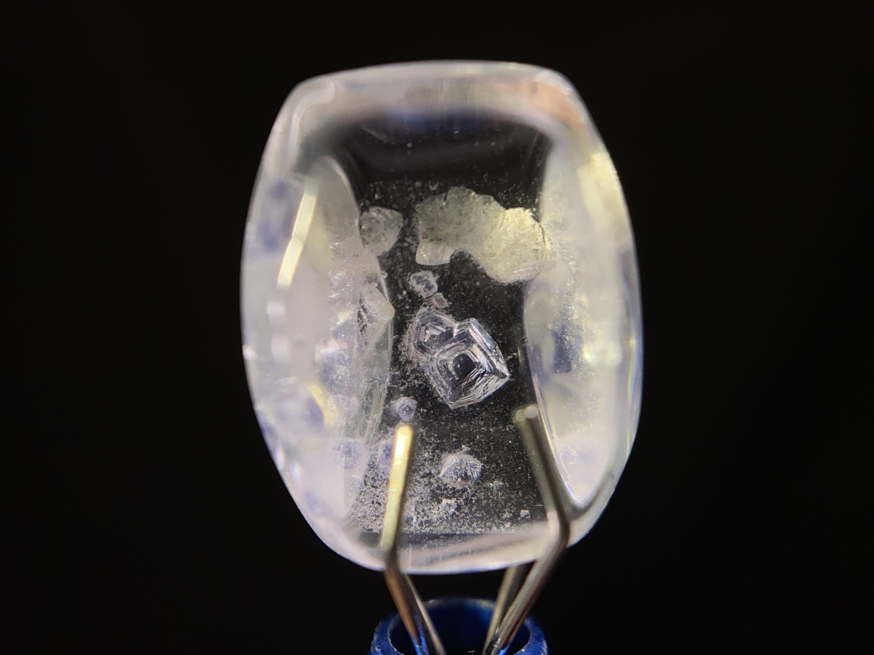 Natural Fluorite in Clear Quartz Cabochon - Rare Gemstone for Jewelry Making, Healing Crystals & Collectors | Perfect for Pendants, Rings & Spiritual Healing