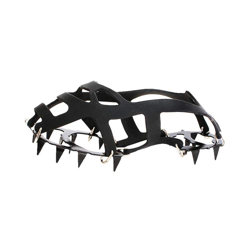 BESPORTBLE 18-Tooth Non-Slip Ice Snow Grips - Traction Cleats for Hiking, Camping & Winter Walking - Anti-Slip Shoe Covers & Boot Crampons (Size M) - Perfect for Snowy Trails, Icy Sidewalks & Outdoor Adventures