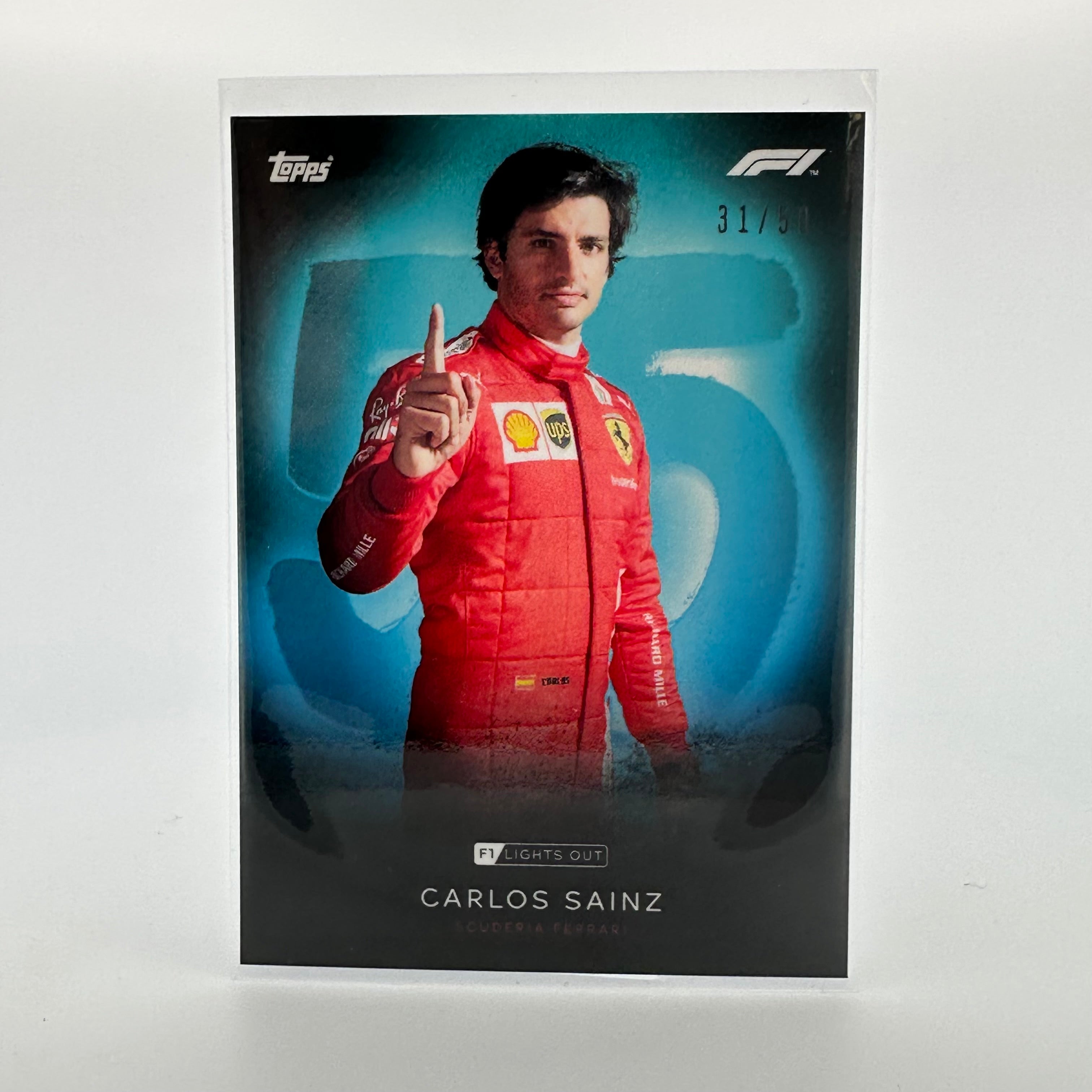 Carlos Sainz F1 Driver 31/50 Aqua Parallel Racing Card - Perfect for Collectors, Fans, and Sports Memorabilia Enthusiasts