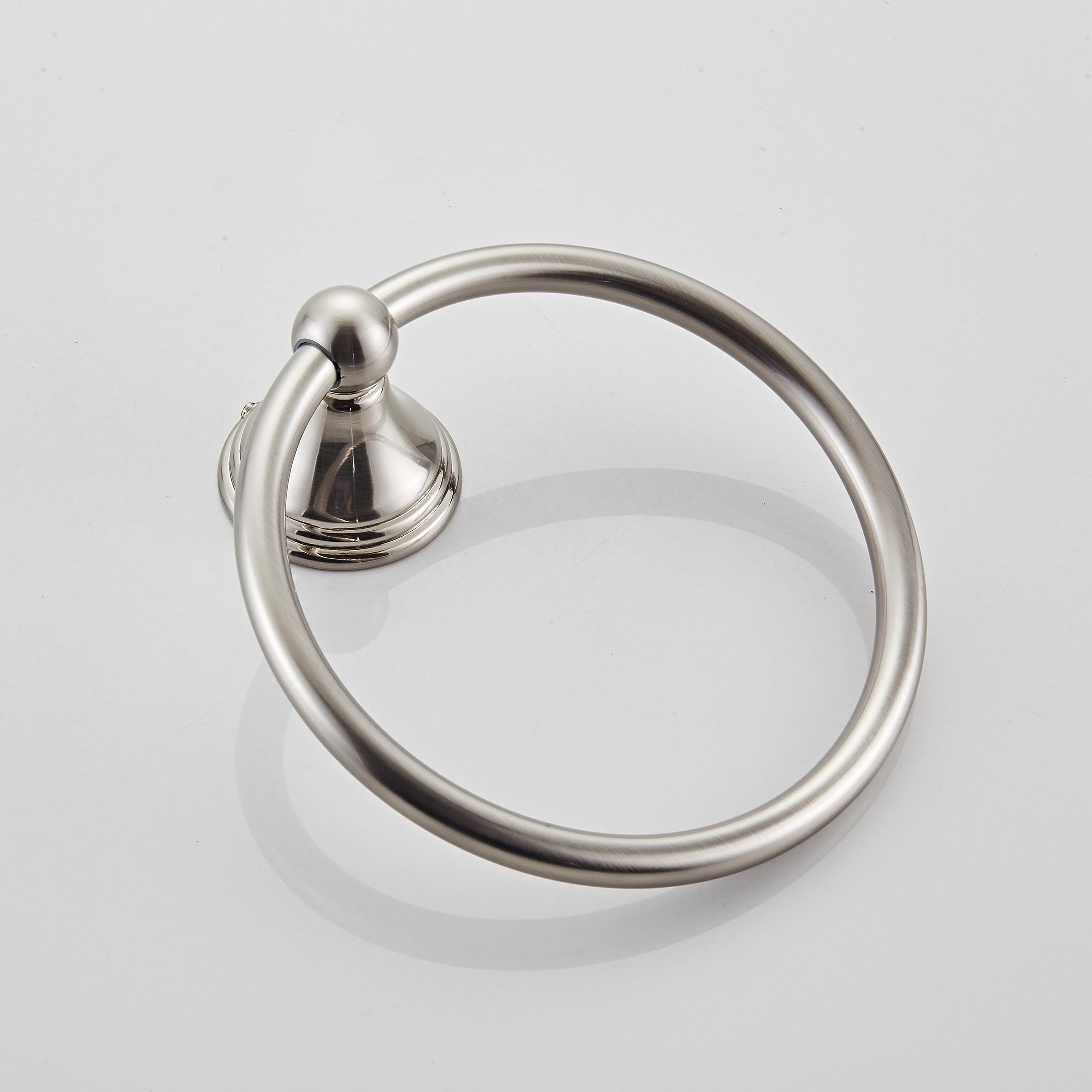 Brushed Nickel Towel Ring - Bathroom Wall Holder for Hand Towels | 1 Pack