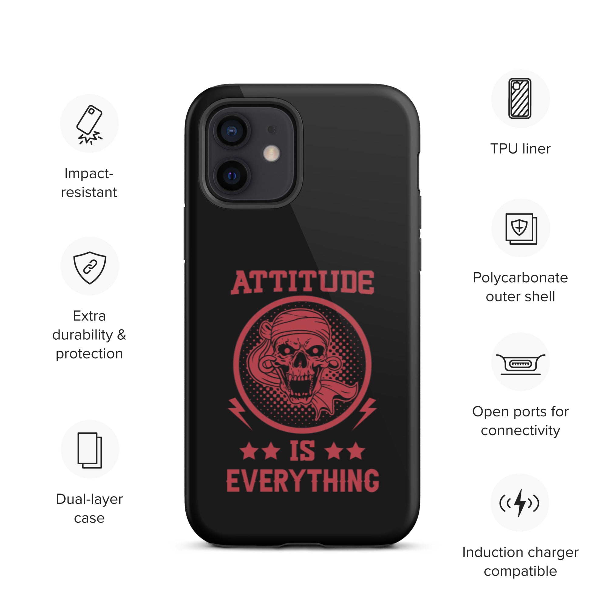 Attitude Is Everything - Durable & Shockproof iPhone Case for Protection - Perfect for Outdoor, Travel & Daily Use
