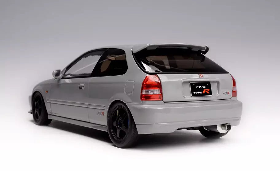 MotorHelix 1:18 Scale Honda Civic Type R EK9 Diecast Model Car - Nardo Gray Collectible for Car Enthusiasts & Display Showcase