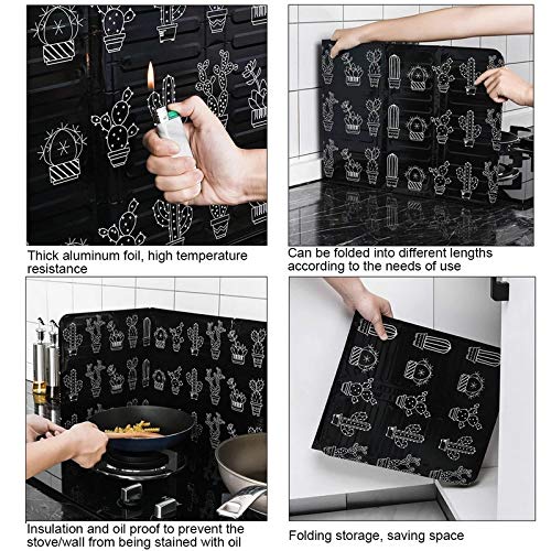 1PC Oil Splatter Screen - Aluminum Foil Splash Guard for Gas Stove - Kitchen Cooking Tools - Perfect for Frying, Sautéing and Preventing Grease Spills in Home Kitchens