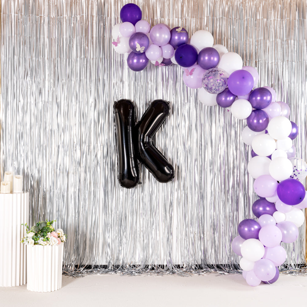 Black Mylar Letter K Balloon - 40 Inch Large Foil Alphabet Balloon for Birthday Party Decorations, Baby Showers & Graduation Celebrations (1 Count)