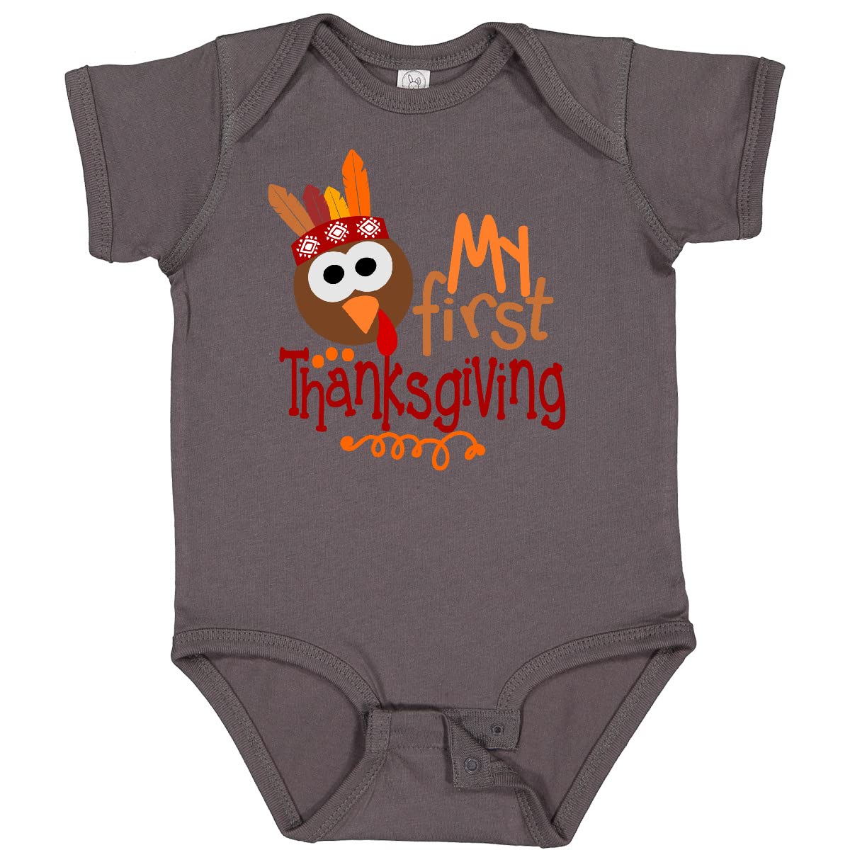 My 1st Thanksgiving Cute Turkey with Feathers Baby Bodysuit - Adorable Infant Thanksgiving Outfit for Family Photos & Holiday Celebrations
