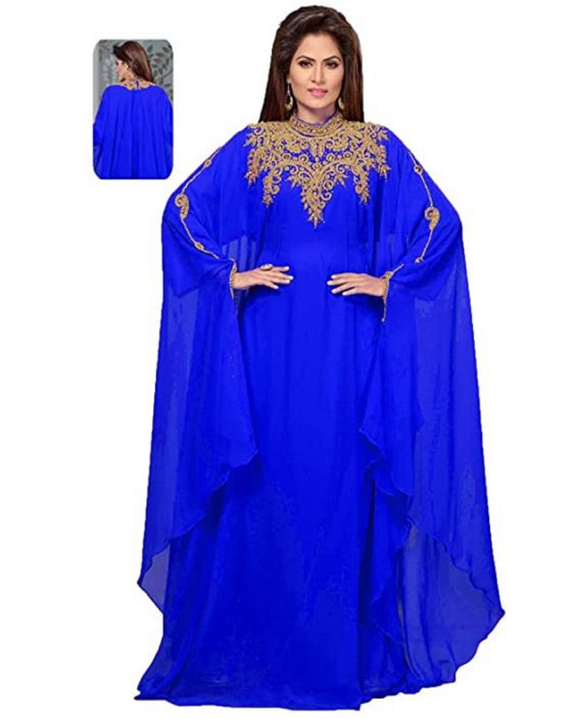Elegant Moroccan Kaftan Maxi Dress for Weddings, Evening Gowns & Cocktail Parties - Flowy Farsha Takhita Wear for Special Occasions