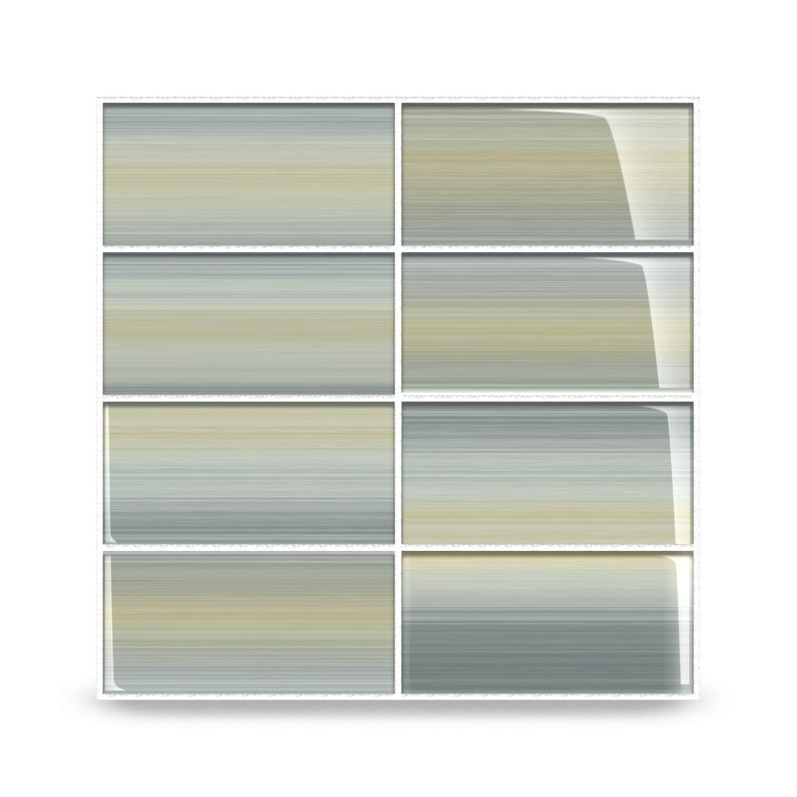 Bodesi Hand-Painted 3x6 Inch Glass Subway Tile for Beach-Themed Bathroom & Kitchen Backsplash | Coastal Home Decor