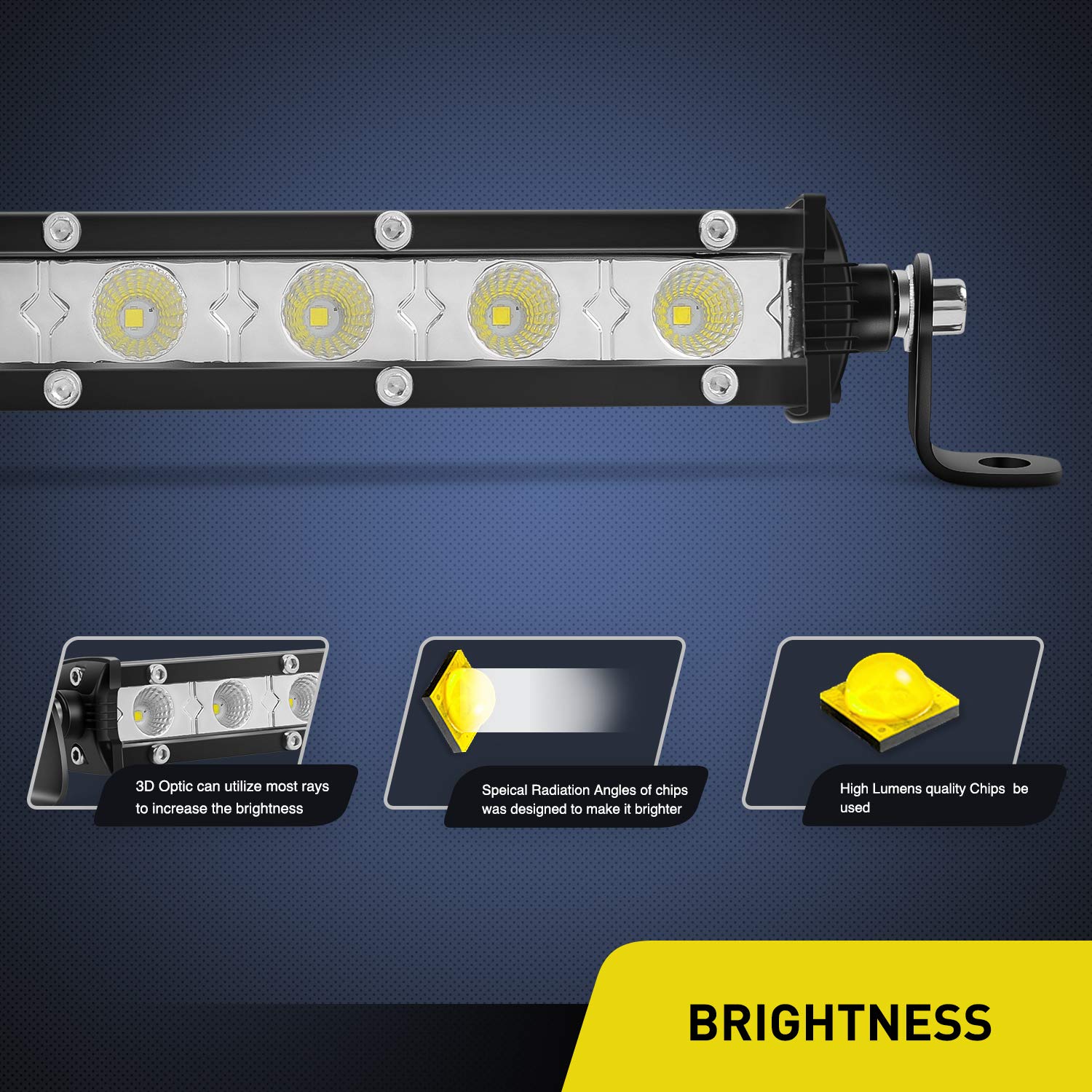 Nilight 2PCS 7 Inch 18W Ultra-Slim Single Row LED Flood Light Bar - Waterproof Offroad Fog Lights for Jeep, Truck, ATV, UTV, SUV, Tacoma, Subaru - Perfect for Night Driving, Work Lighting & Outdoor Adventures