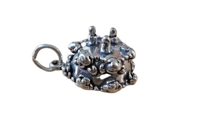 Sterling Silver 3D 10x15mm 3g Hollow Birthday Cake Charm for Jewelry Making - Perfect for DIY Bracelets, Necklaces & Cake Decorations