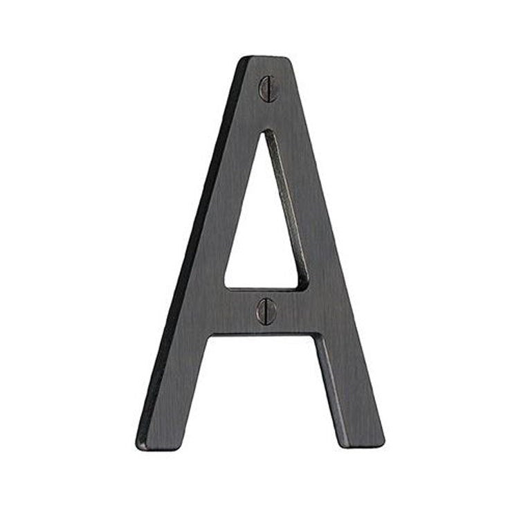 Vintage Metal Address Letter 'A' - 4 1/8 Inch Rustic Oxide Finish - Perfect for House Numbers, Mailbox Decor & Villa Signage