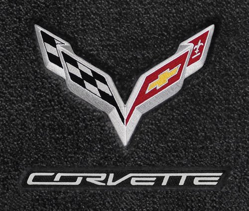 2014-2017 Chevrolet Corvette C7 Convertible Trunk Liner Mat - Premium Jet Black with Crossed Flags & Corvette Logo | Perfect for Car Shows, Road Trips & Daily Protection