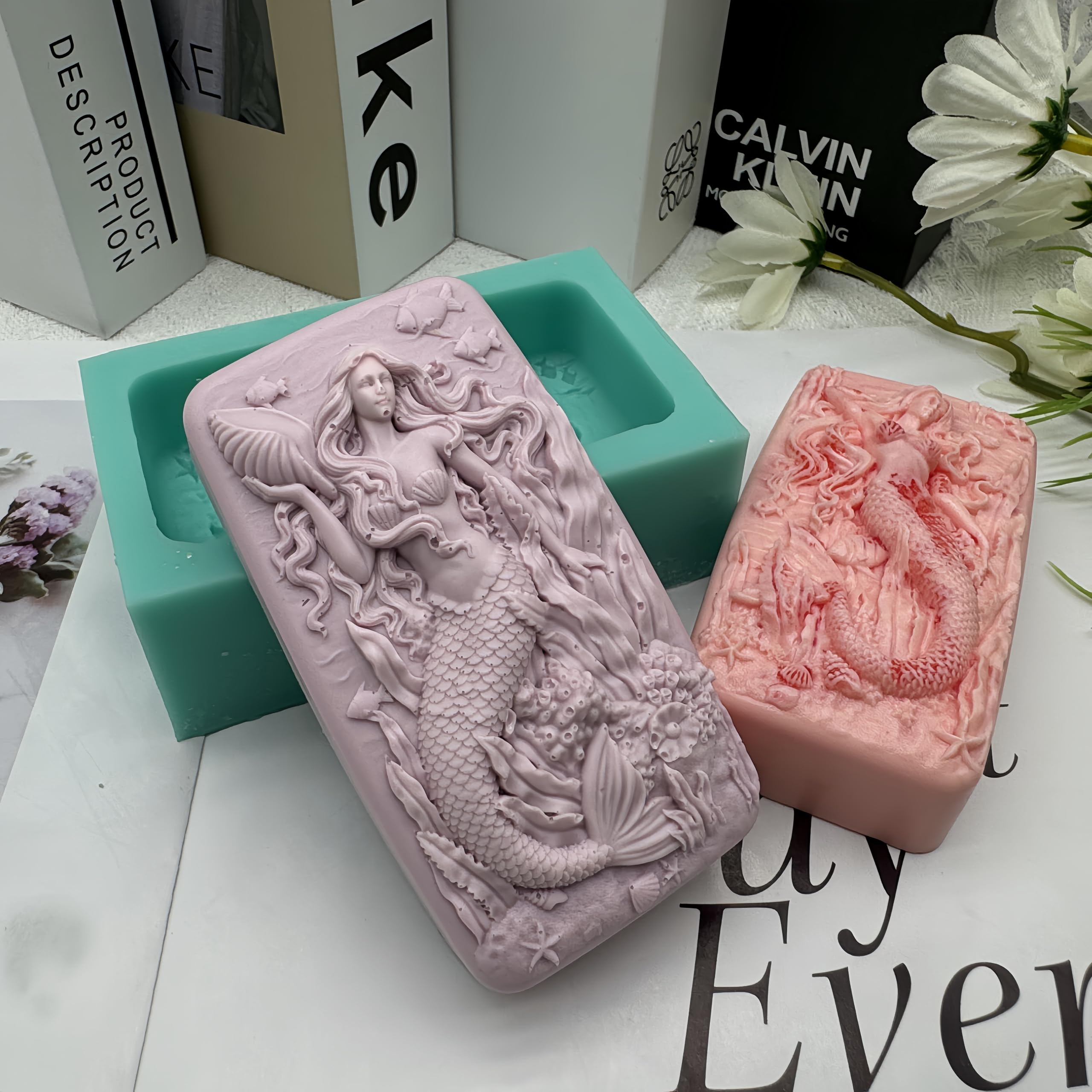 Premium Silicone Mermaid & Fish Soap Molds - DIY Handmade Soap, Lotion Bars, Bath Bombs & Resin Art Craft Molds - Perfect for Spa Gifts, Home Decor & Kids Crafts
