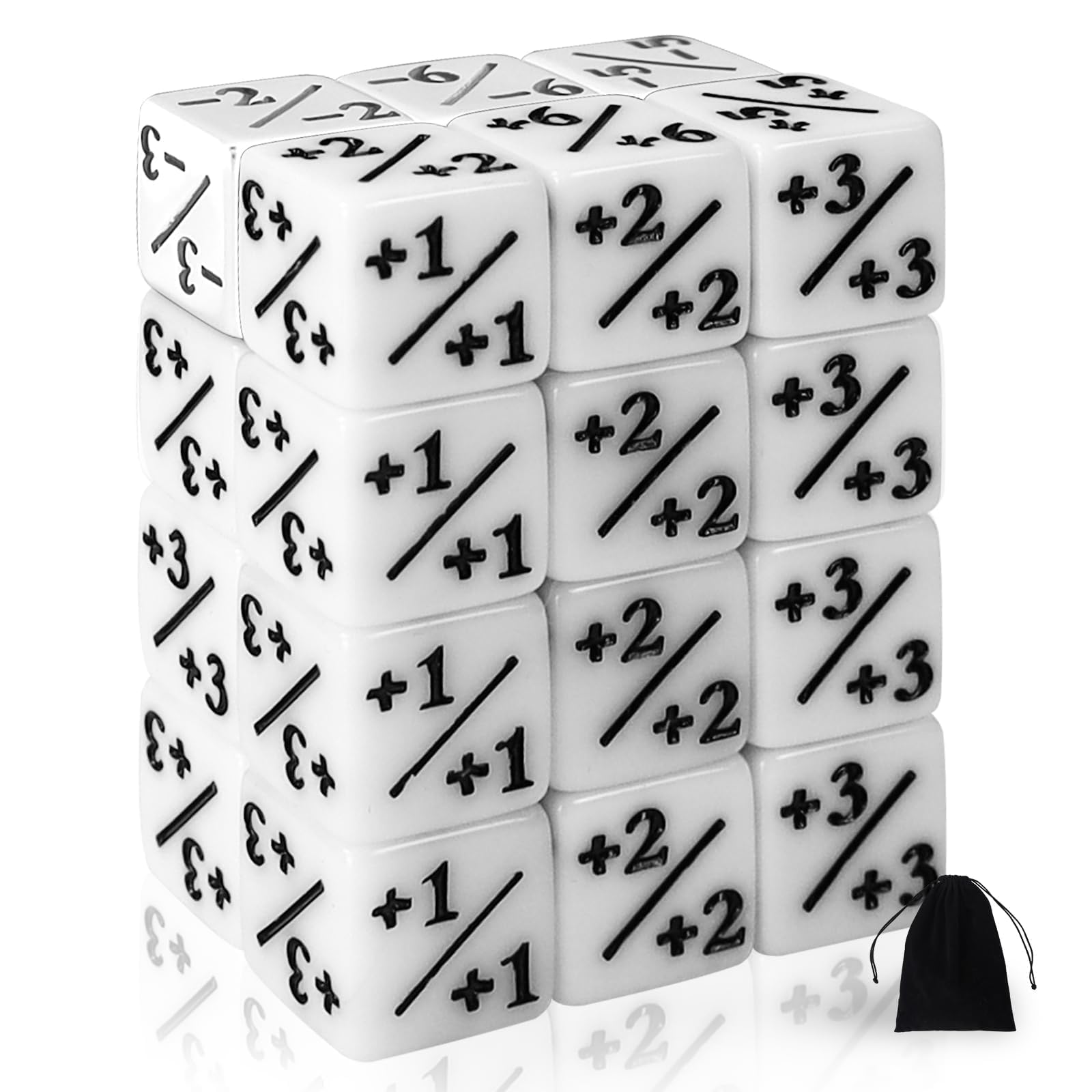 SLAKOZYT MTG Token Cubes (24-Piece Set, White) - Perfect for Magic: The Gathering, Dungeons & Dragons, and Tabletop Gaming Accessories