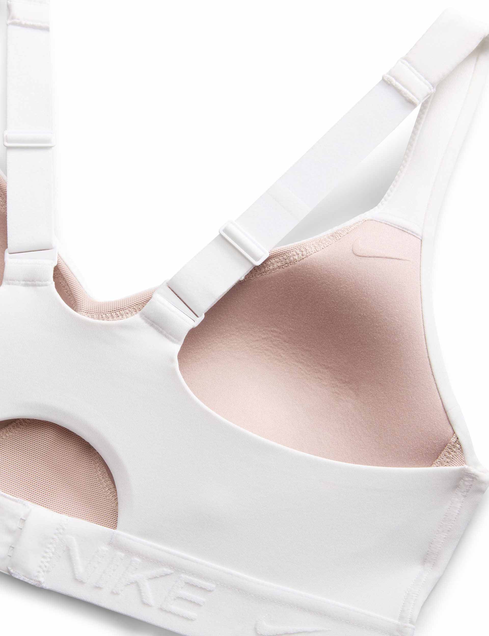 Indy High Support Sports Bra for Women - Breathable & Comfortable Workout Top in White/Stone Mauve - Perfect for Running, Yoga & Gym