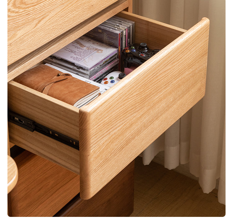 Premium Black Walnut, Cherry & Oak Solid Wood Nightstand with Customizable Storage | Modern Bedside Table for Bedroom, Living Room & Office
