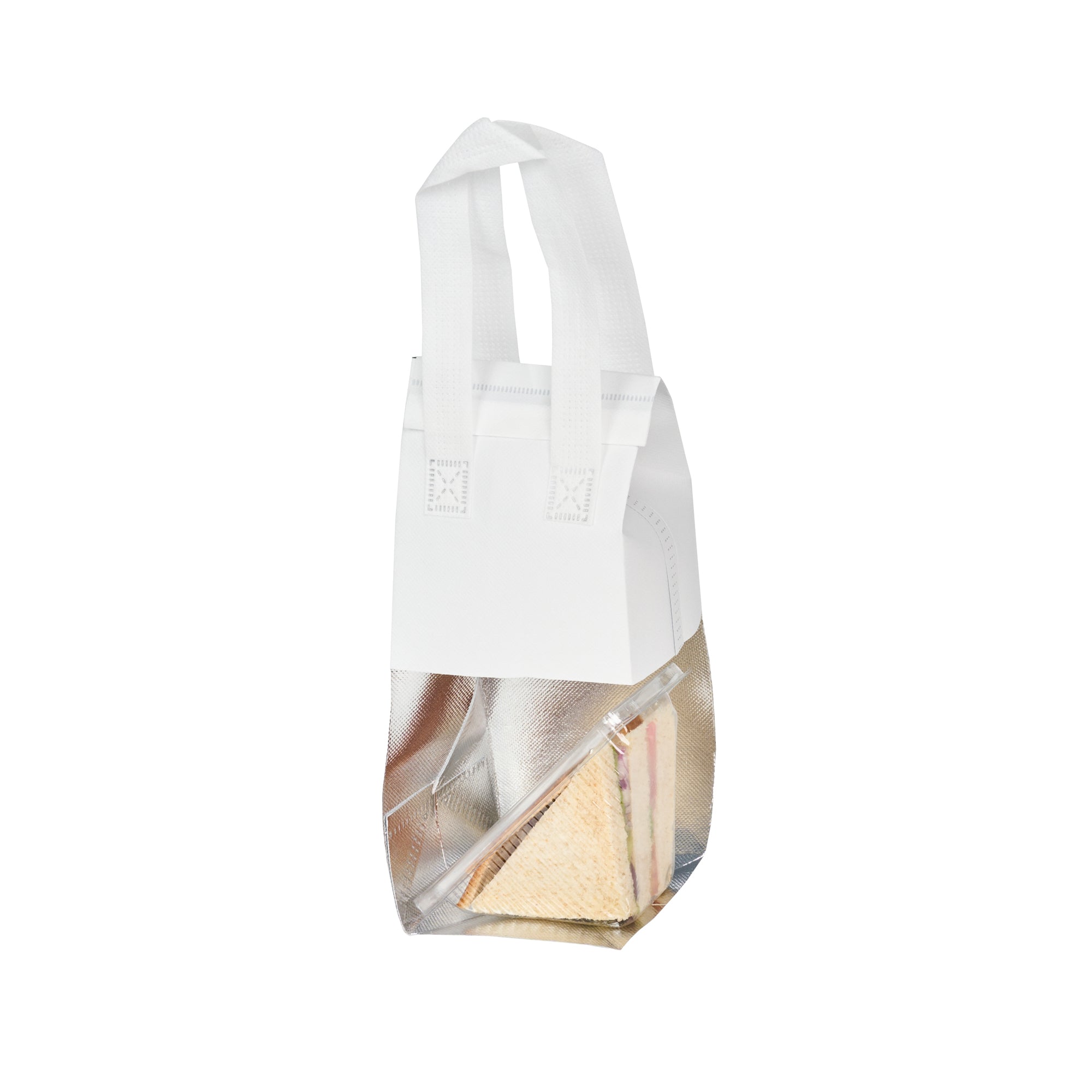 White Insulated Take Out Food Bags - Tamper Evident, 4.75
