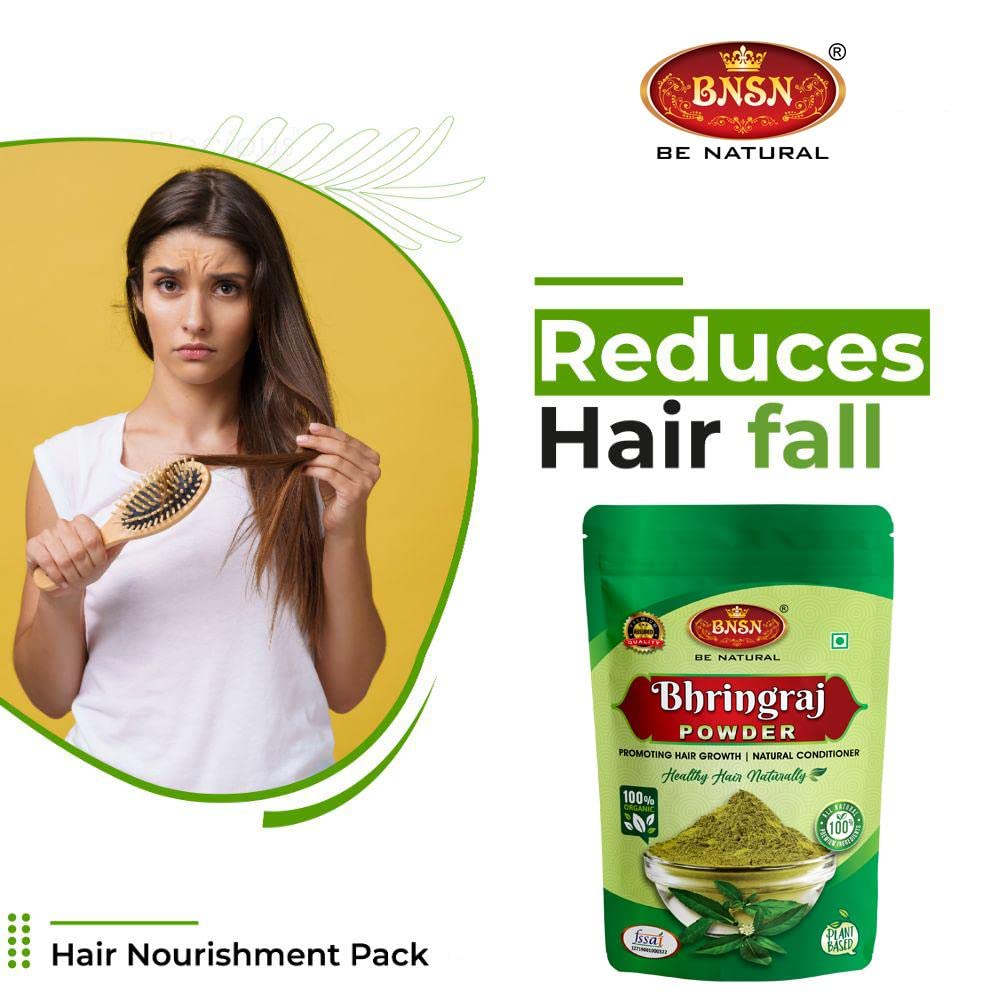 BNSN Bhringraj Powder for Hair Growth & Thickness - 100% Pure & Natural Ayurvedic Remedy (100Gm) | Promotes Healthy Hair, Reduces Hair Fall, Strengthens Roots | Ideal for DIY Hair Masks, Oils & Scalp Treatments