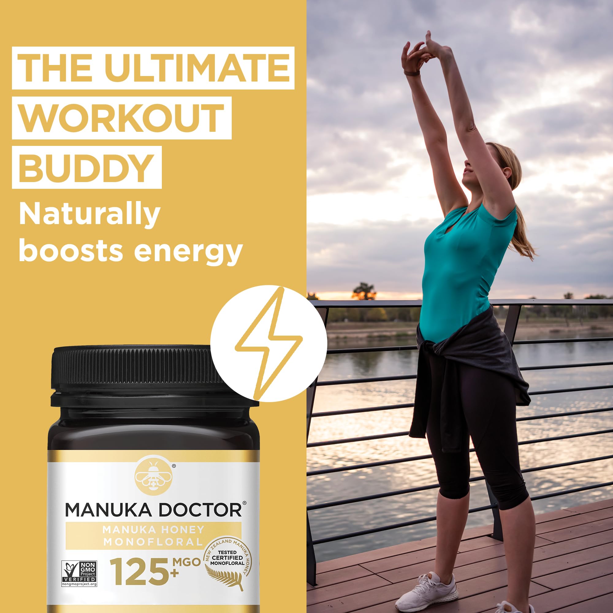 Manuka Doctor MGO 125+ Honey - Pure NZ Raw Monofloral for Immunity & Wellness