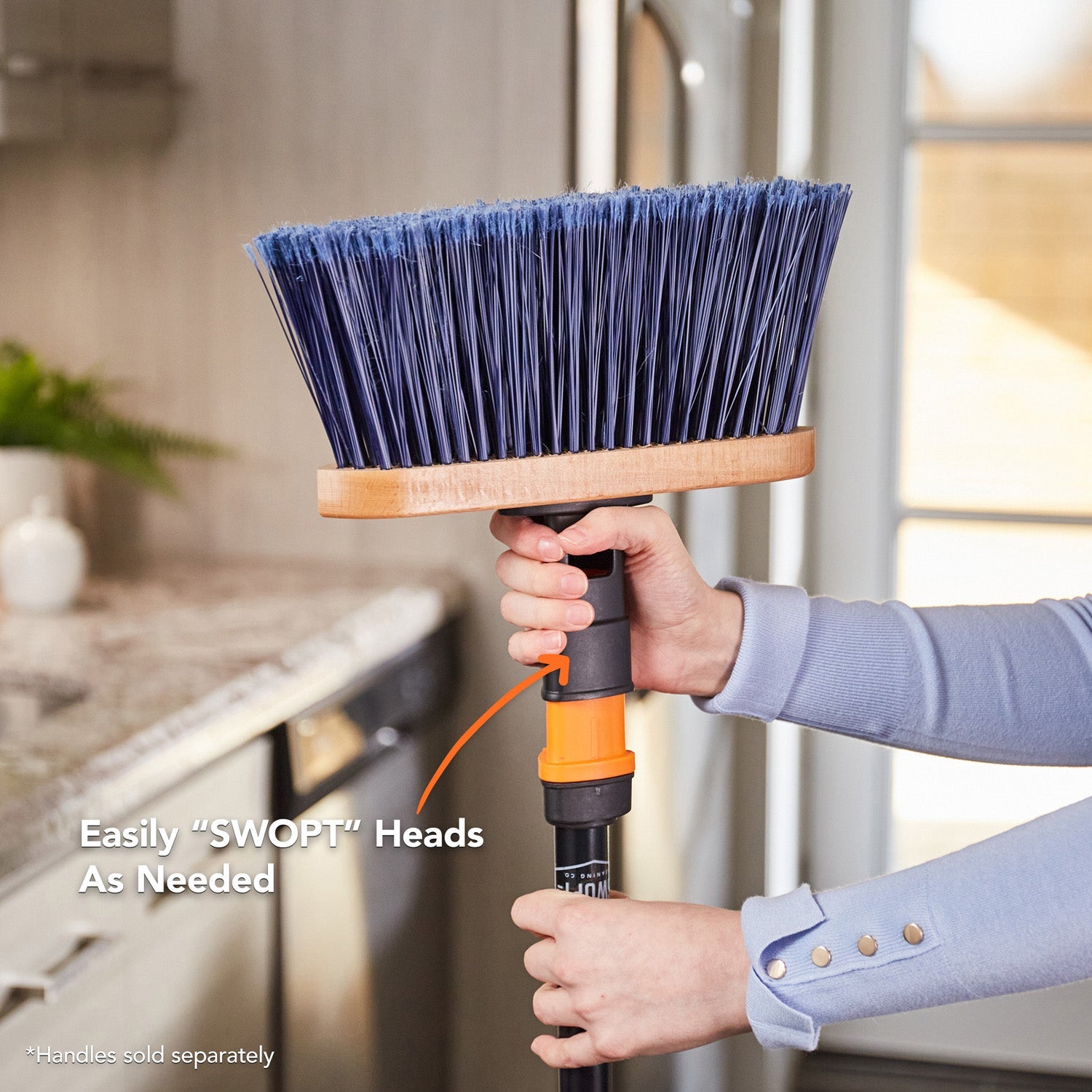 11-Inch Premium Multi-Surface Angle Broom Head - Heavy Duty Cleaning for Floors, Tile, Hardwood & Outdoor Areas