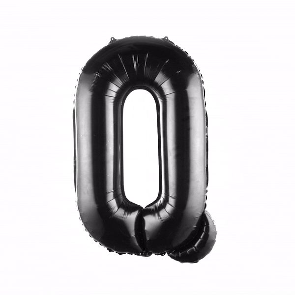Black Mylar Letter Q Balloon - 40 Inch Large Foil Balloon for Birthday Party Decorations, Baby Showers, Graduation Celebrations & Photo Backdrops (1 Count)