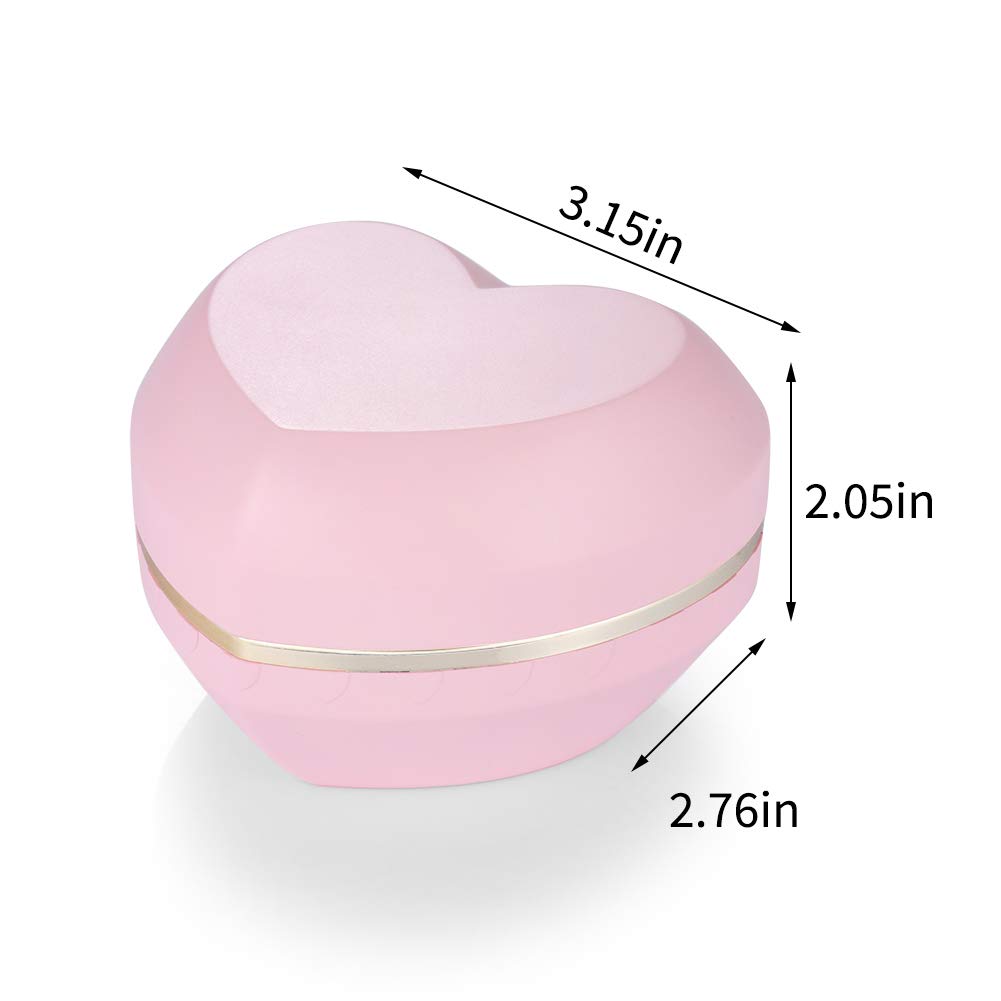 LED Heart Shaped Jewelry Gift Box - Elegant Velvet Ring Box with Lights for Diamond Pendant, Wedding Engagement Valentine's Day Gift (Pink) - Perfect for Jewelry Display, Proposal Surprise & Romantic Occasions