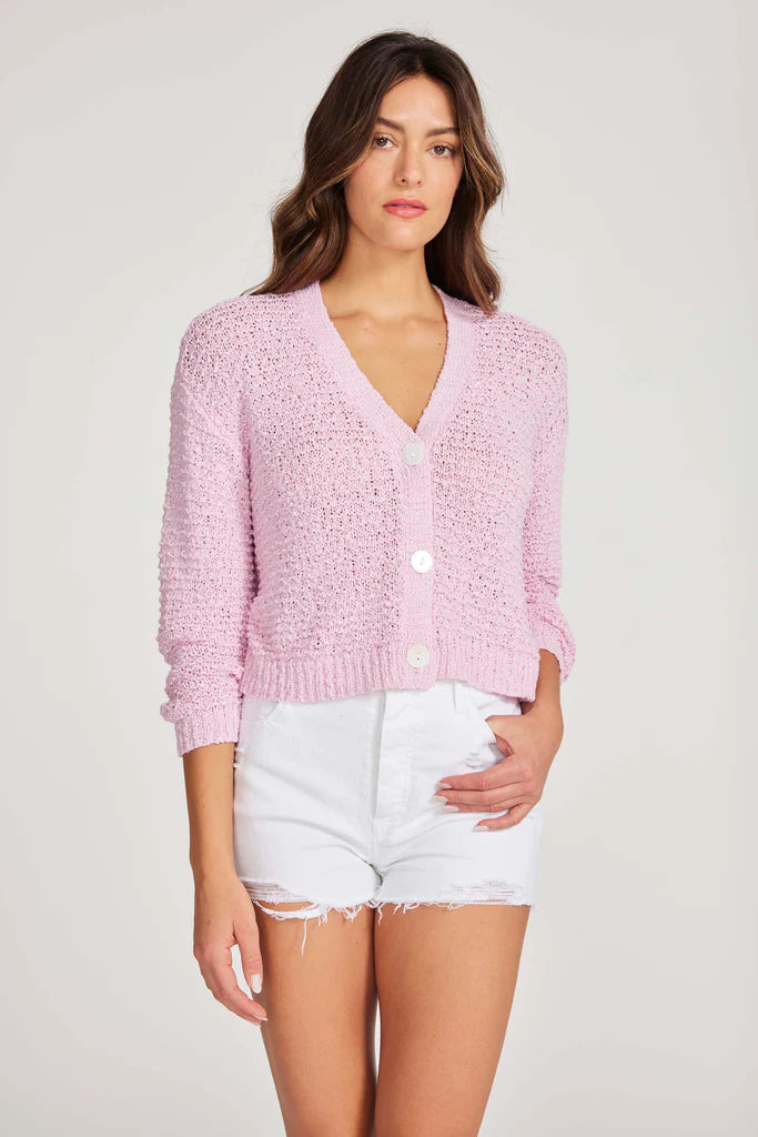 Bonfire Cardigan - Pink Tulle Knit Sweater for Women | Cozy Lace Cardigan for Fall & Winter | Perfect for Date Nights & Casual Outings