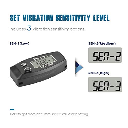 Jayron Digital Hour Meter with Vibration Activation - Maintenance Reminder & Resettable Job Timer for Generators, Marine Engines, ATVs, Lawn Mowers | User Lock Shutdown Feature | Perfect for Equipment Monitoring in Construction, Agriculture and Industrial Workplaces