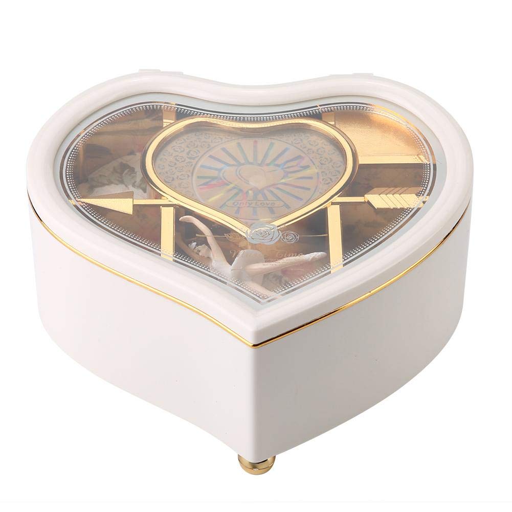 Haofy Heart-Shaped Ballet Music Jewelry Box - Wooden Spinning Musical Gift for Birthday, Christmas & Valentine's Day - Perfect for Home Decor, Jewelry Storage & Romantic Gifts