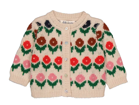 HELLO SIMONE JEANNETTE CARDIGAN for Baby Girls 18-24 Months | Soft Knit Sweater | Cute Toddler Cardigan for Playdates, Photos & Everyday Wear