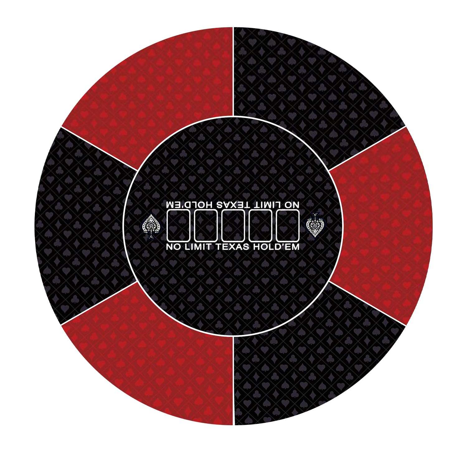 Nuveti 24-55 Inch Round Poker Mat | Portable Table Top for Texas Holdem, Blackjack & Casino Games | Home & Party Use