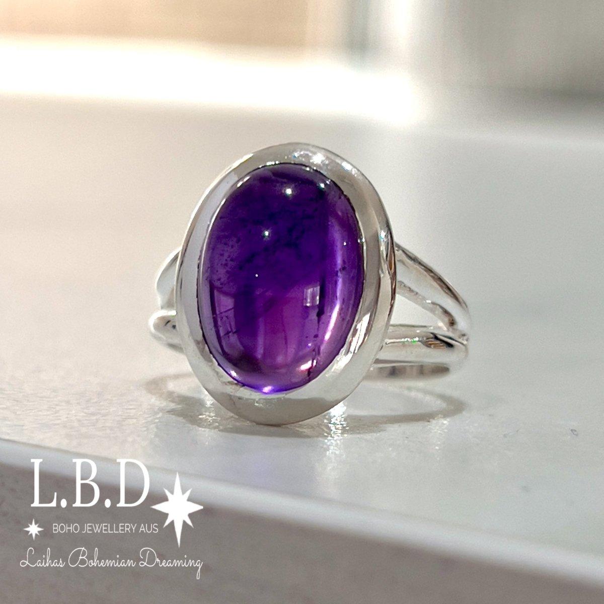 Elegant Oval Amethyst Ring for Women - Vintage Purple Gemstone Jewelry - Perfect for Wedding, Anniversary & Special Occasion Gifts