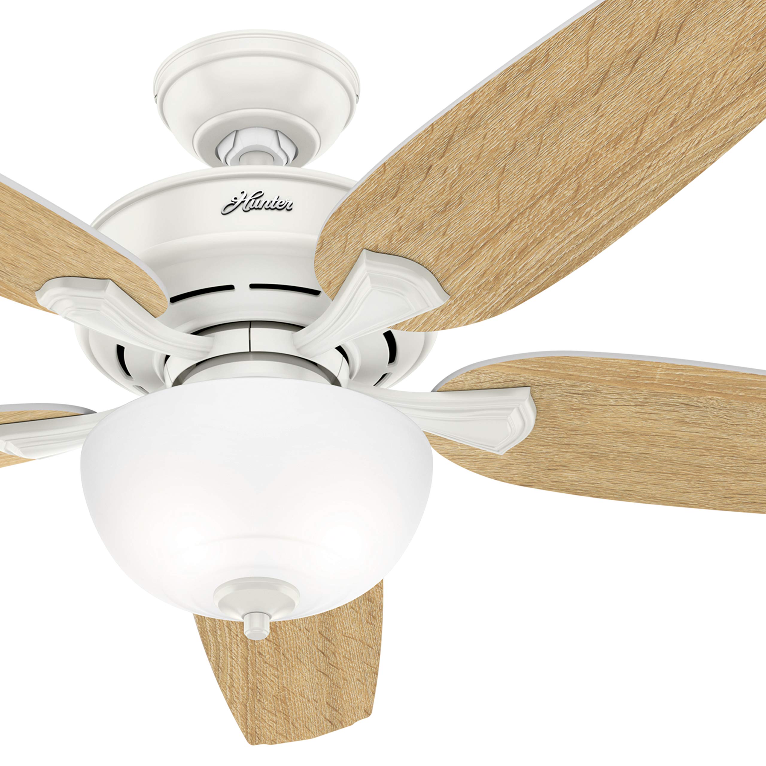 Hunter Fan 54 Inch White Indoor Ceiling Fan with Light Kit - Energy Efficient, Quiet Operation - Perfect for Living Room, Bedroom & Office (Renewed)