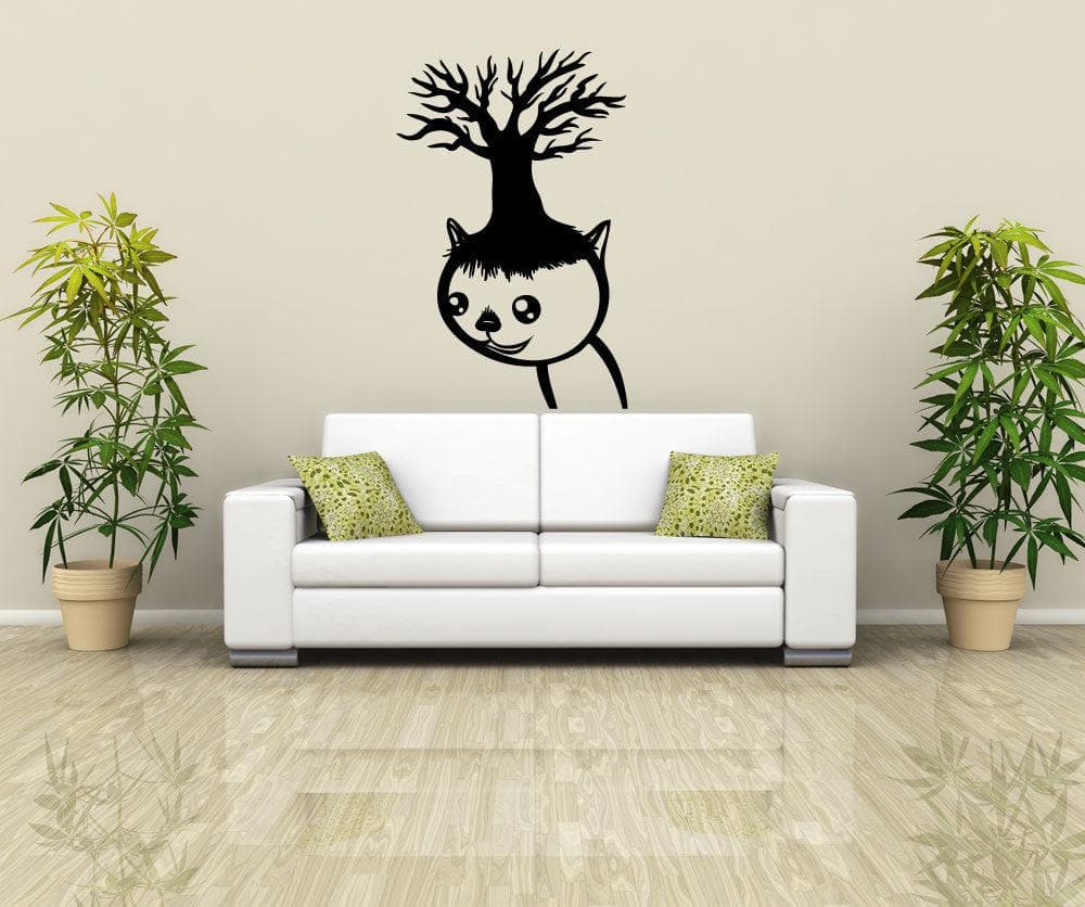 Vinyl Wall Decal Sticker - Cute Cat Climbing Tree Design #OS_MB393 - Perfect for Nursery, Kids Room & Home Decor