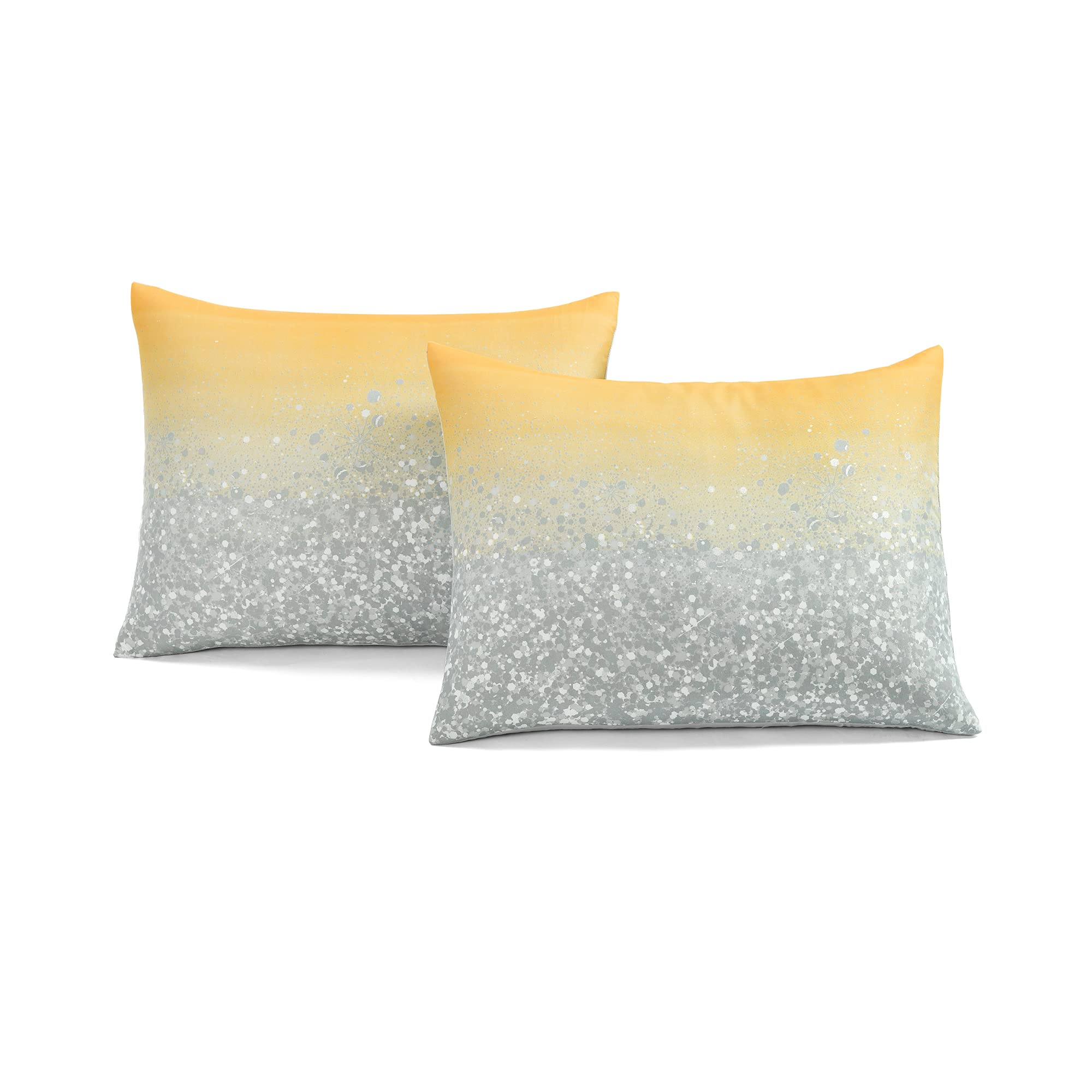 Lush Decor Glitter Ombre Comforter Set - Twin, Yellow & Gray for Bedroom Decor