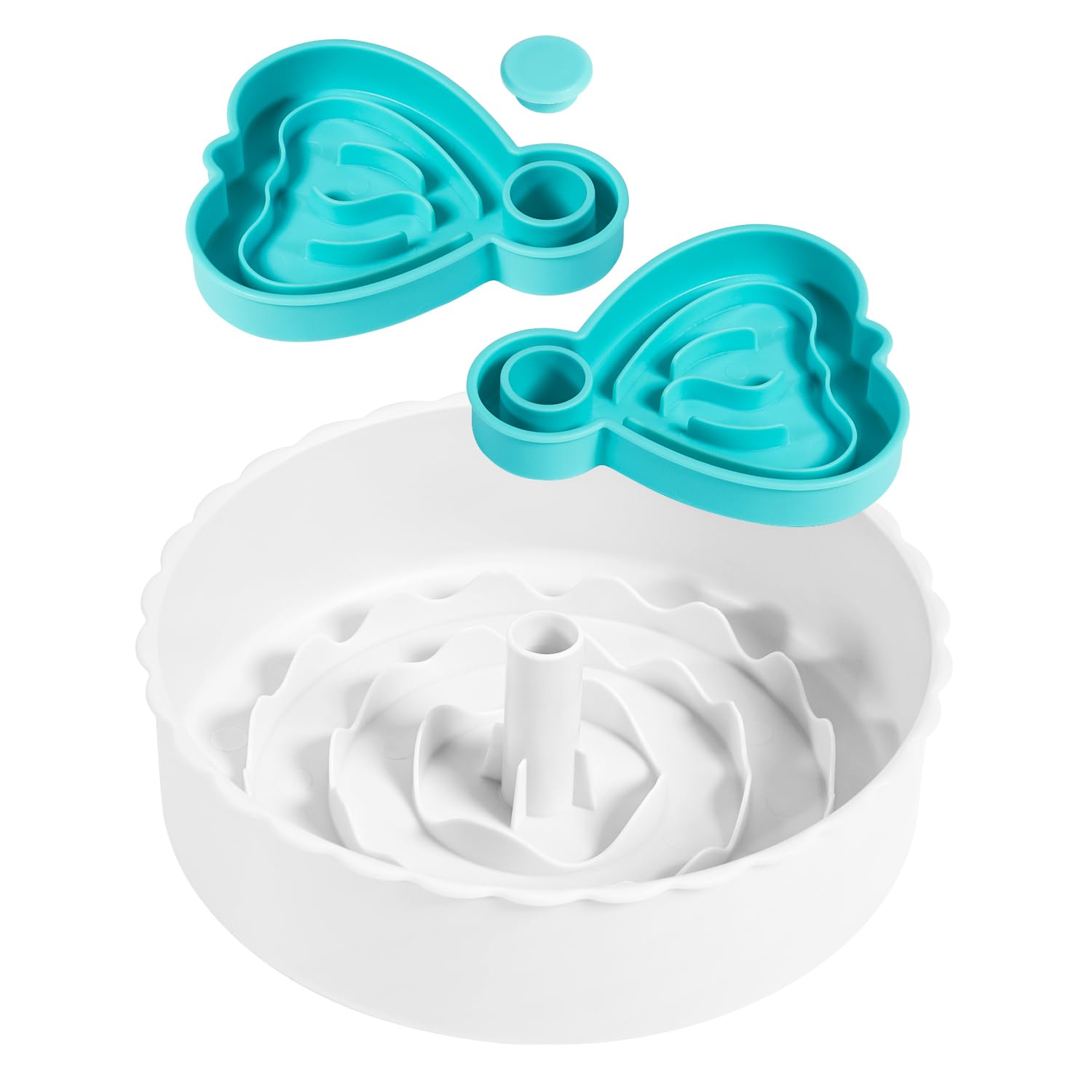 Sted Puzzle Slow Feeder Dog Bowl - Anti-Choke Dog Food Bowl for Small & Medium Dogs - Blue & White Maze Design for Fast Eaters - Perfect for Mealtime Enrichment & Digestion Aid