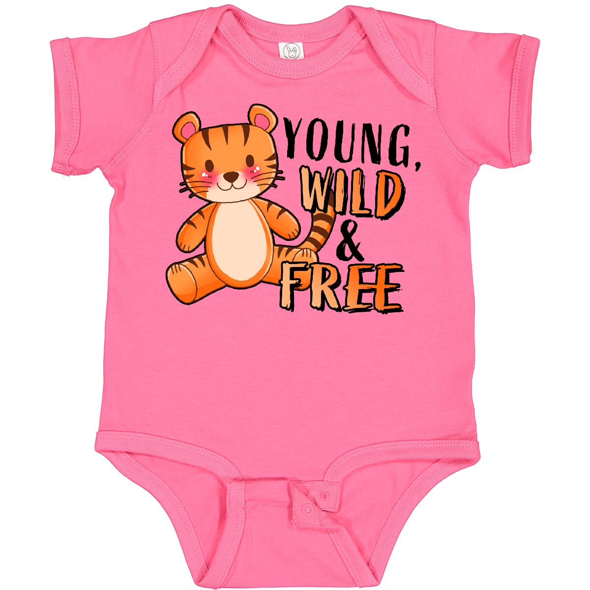 Inktastic Cute Tiger Young Wild & Free Baby Bodysuit - Soft Cotton Onesie for Infants & Toddlers - Perfect for Playtime, Daycare & Family Photos