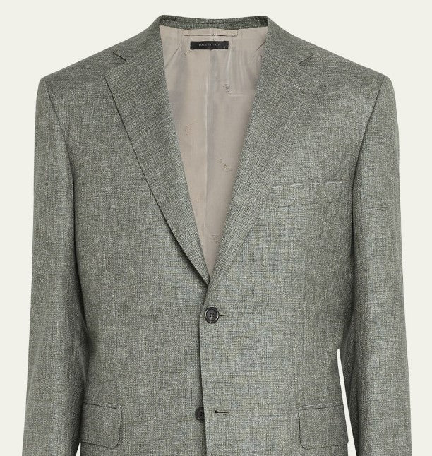 BRIONI Green Solid Men's Sport Coat | Slim Fit Blazer for Business & Casual Wear | Perfect for Office, Weddings & Special Events