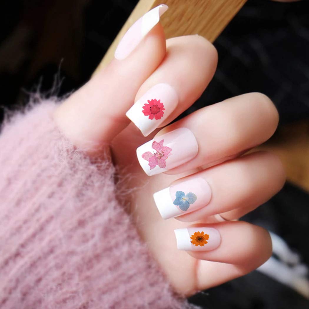 SOWUNO 3D Pressed Flower Nail Art Kit - 3 Box Mini Dried Real Flowers for DIY Nail Decoration | Perfect for Nail Salon, Home Manicure & Creative Nail Designs